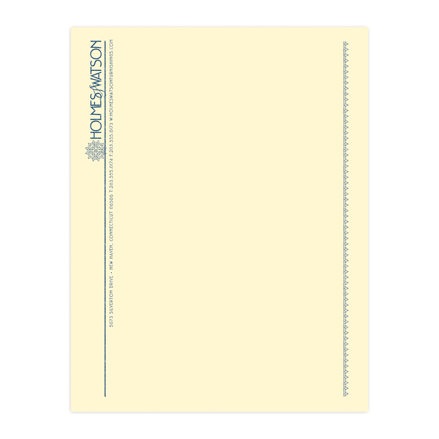 Custom 1 & 2 Color Letterhead, 8.5 x 11, 25% Cotton Writing 24# Stock, 1 Standard Ink, Raised Print