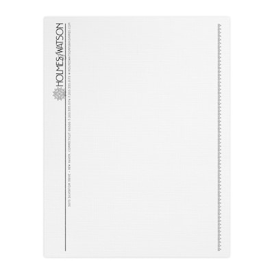 Custom 1 & 2 Color Letterhead, 8.5 x 11, CLASSIC® Linen Solar White 24# Stock, 1 Standard Ink, Rai
