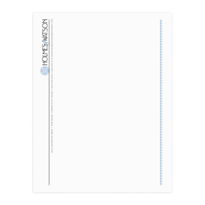 Custom 1 & 2 Color Letterhead, 8.5 x 11, Economy White Smooth 24# Stock, 2 Standard Inks, Flat Pri