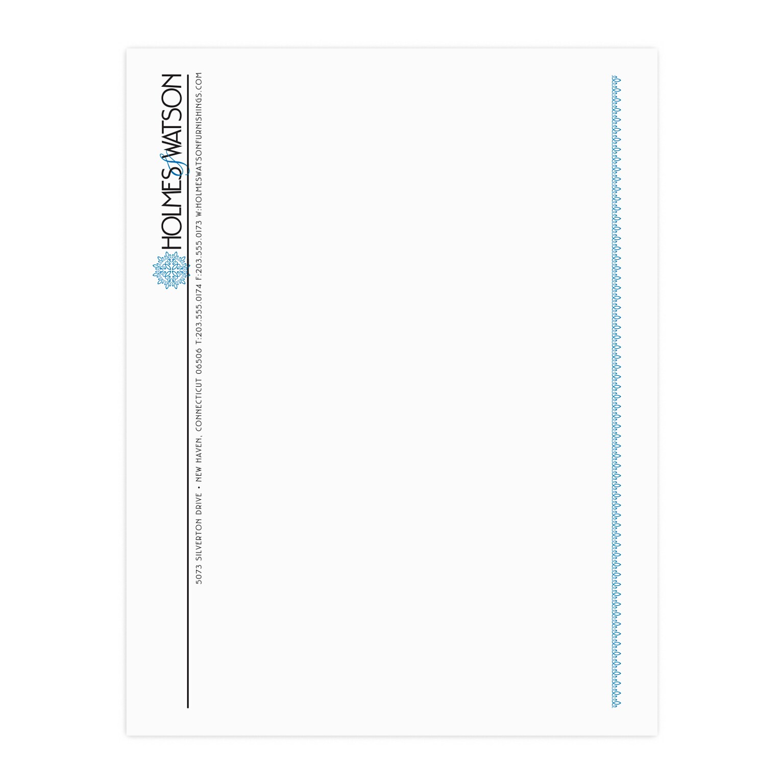 Custom 1 & 2 Color Letterhead, 8.5 x 11, Economy White Smooth 24# Stock, 2 Standard Inks, Flat Print