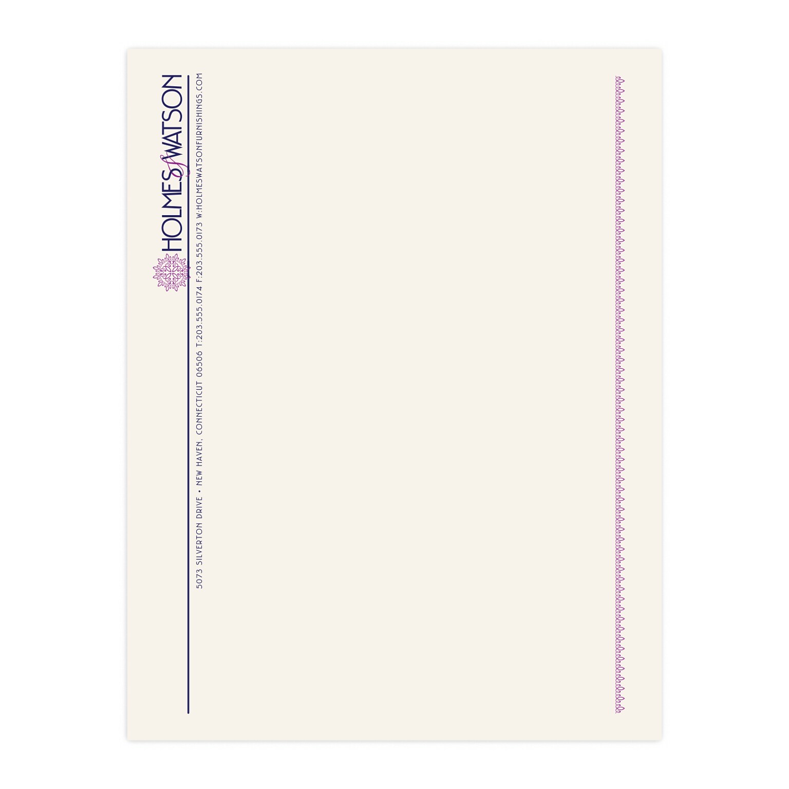 Custom 1 & 2 Color Letterhead, 8.5 x 11, ENVIRONMENT® Natural White 24# Stock, 2 Custom Inks, Flat Print
