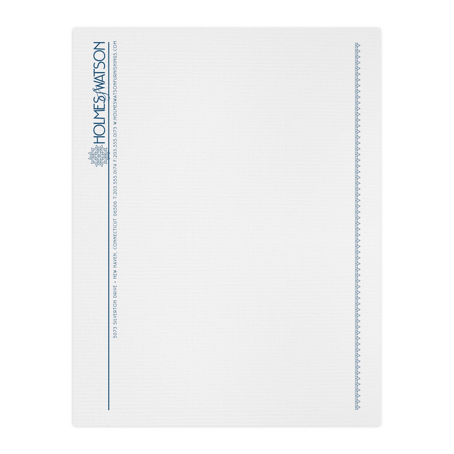 Custom 1 & 2 Color Letterhead, 8.5 x 11, CLASSIC® Laid Antique Gray 24# Stock, 1 Custom Ink, Flat Print