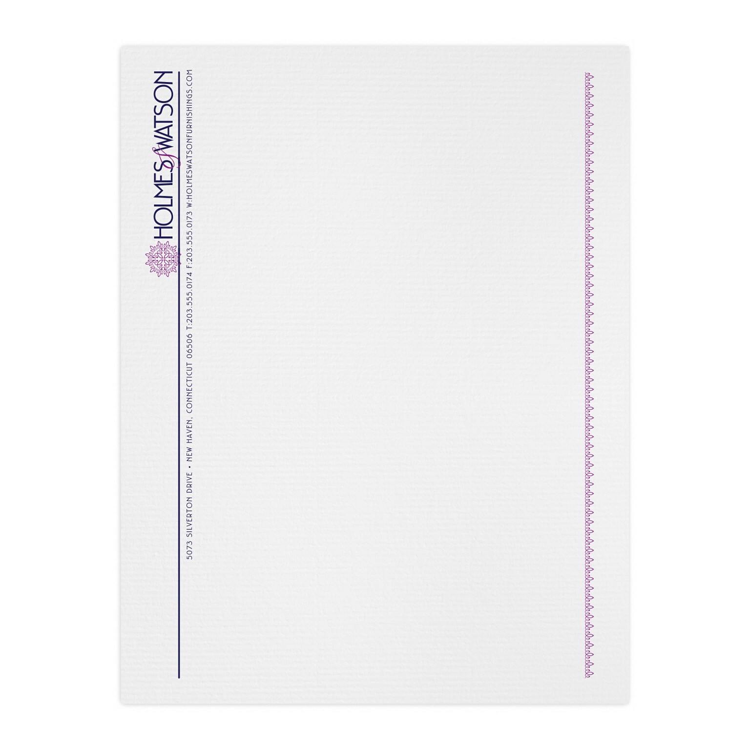 Custom 1 & 2 Color Letterhead, 8.5 x 11, CLASSIC® Laid Antique Gray 24# Stock, 2 Custom Inks, Flat Print