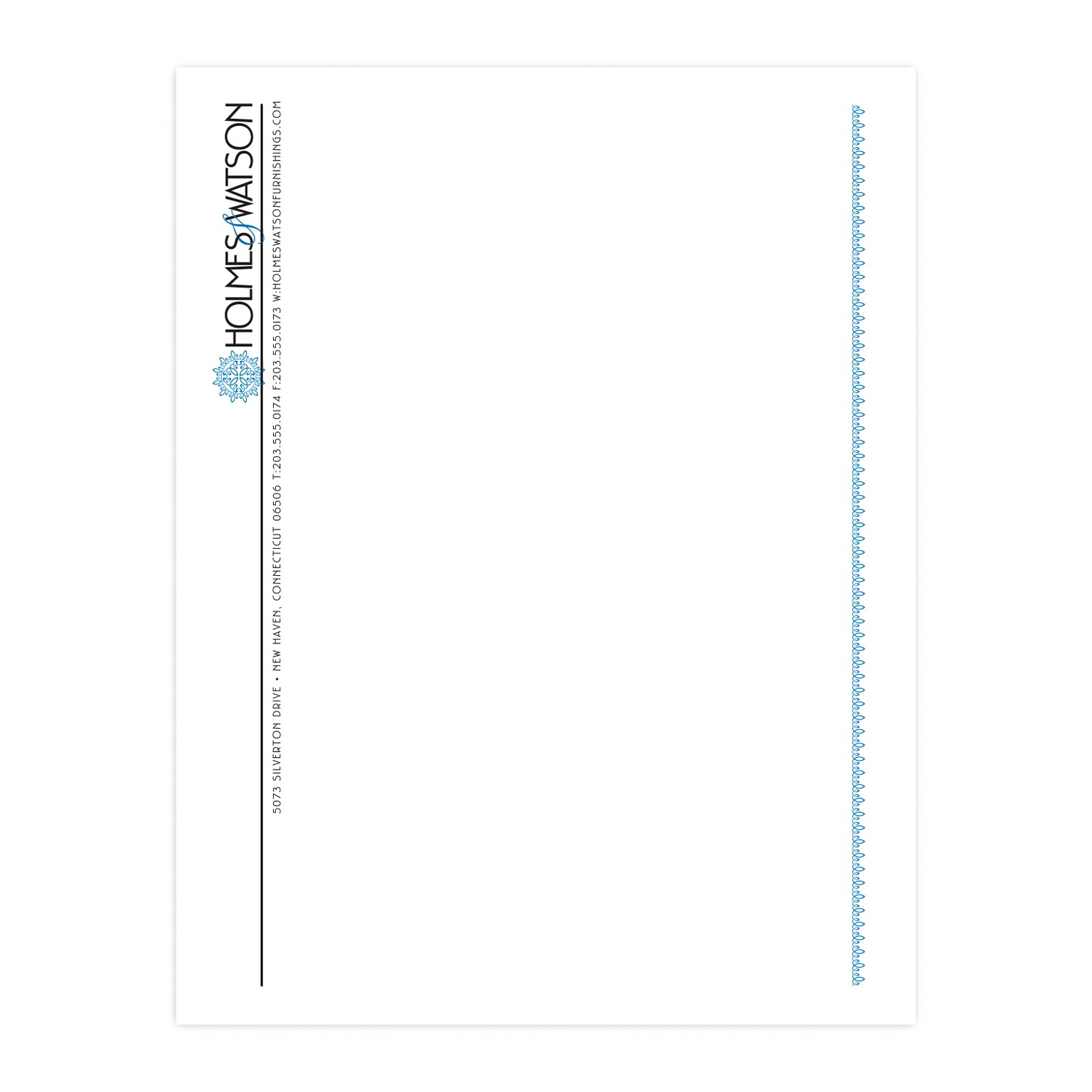 Custom 1 & 2 Color Letterhead, 8.5 x 11, CLASSIC CREST® Solar White 24# Stock, 2 Standard Inks, Flat Print