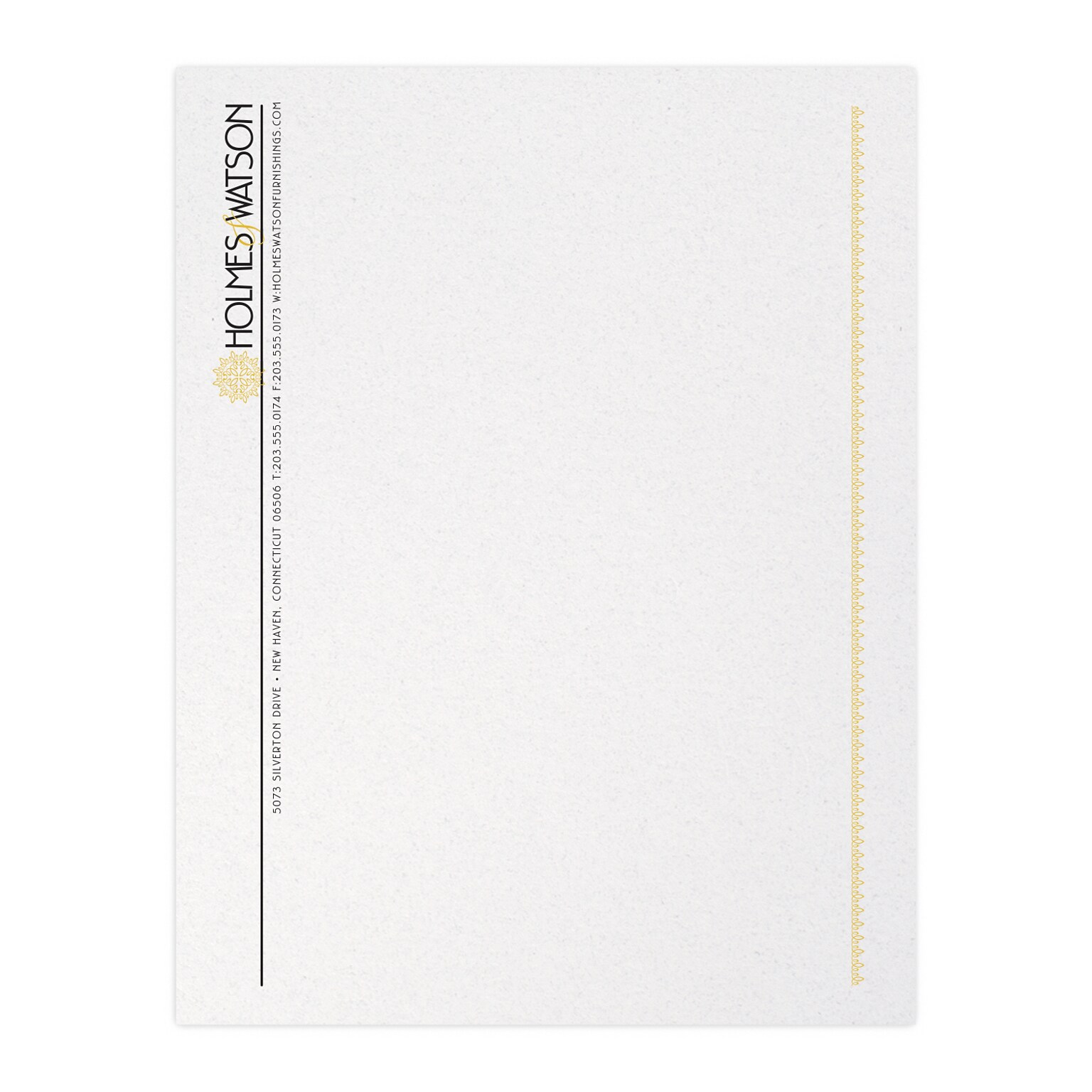 Custom 1 & 2 Color Letterhead, 8.5 x 11, CLASSIC CREST® Whitestone 24# Stock, 1 Standard and 1 Custom Inks, Flat Print
