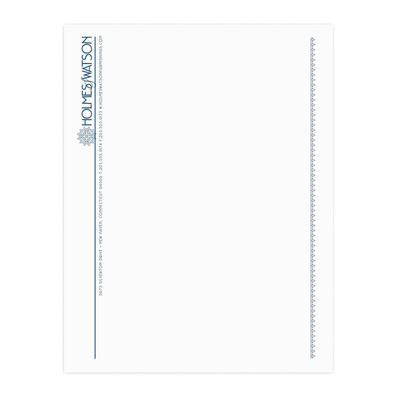 Custom 1 & 2 Color Letterhead, 8.5 x 11, Economy White Smooth 24# Stock, 1 Custom Ink, Flat Print