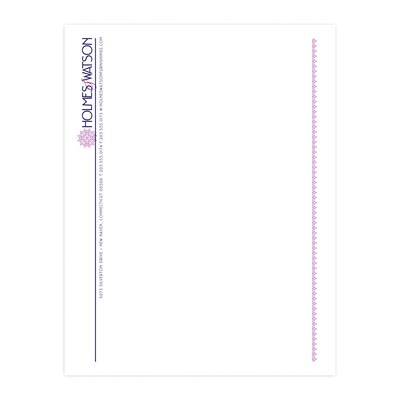 Custom 1 & 2 Color Letterhead, 8.5 x 11, ENVIRONMENT® Ultra Bright White 24# Stock, 2 Custom Inks,