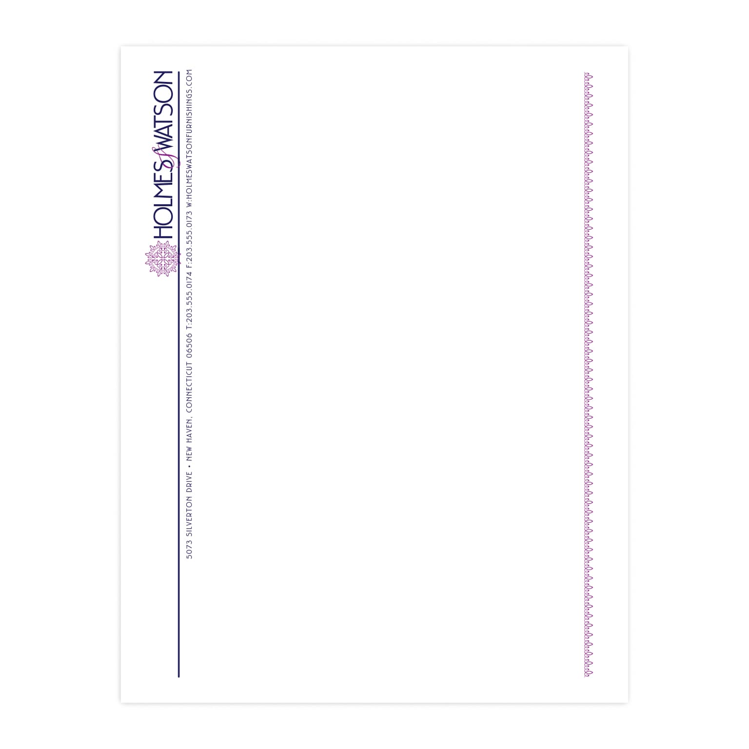Custom 1 & 2 Color Letterhead, 8.5 x 11, ENVIRONMENT® Ultra Bright White 24# Stock, 2 Custom Inks, Flat Print