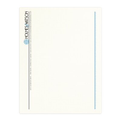 Custom 1 & 2 Color Letterhead, 8.5 x 11, CLASSIC® Linen Natural White 24# Stock, 2 Standard Inks,