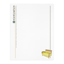 Custom Full Color Letterhead, 8.5 x 11, CLASSIC® Laid Solar White 24# Stock, Raised Print