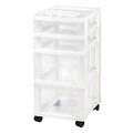 IRIS  4-Drawer Storage Cart with Organizer, White (116841)