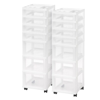 IRIS 7-Drawer Storage Cart with Organizer, White (116842)