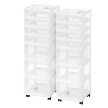IRIS 7-Drawer Storage Cart with Organizer, White (116842)
