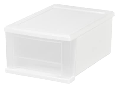 IRIS 7 Qt. Stacking Drawer, White, 4/PK (129873)