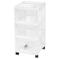 IRIS 3-Drawer Storage Cart with Organizer, White (585621)