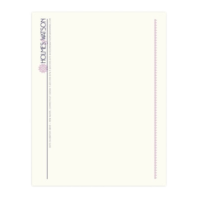 Custom 1 & 2 Color Letterhead, 8.5 x 11, CLASSIC CREST® Natural White 24# Stock, 2 Custom Inks, Fl