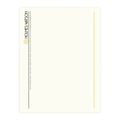 Custom 1 & 2 Color Letterhead, 8.5 x 11, CLASSIC CREST® Natural White 24# Stock, 1 Standard and 1