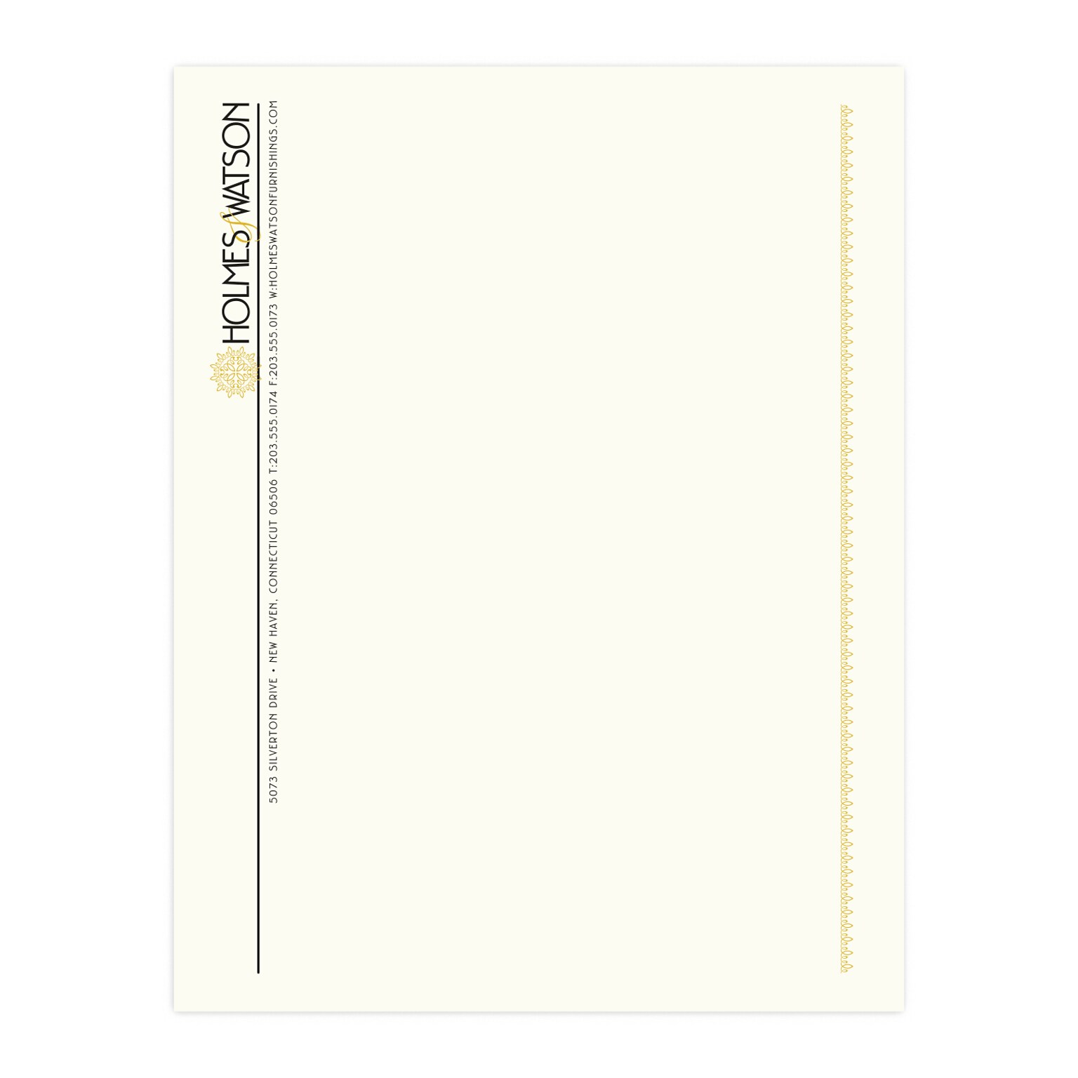 Custom 1 & 2 Color Letterhead, 8.5 x 11, CLASSIC CREST® Natural White 24# Stock, 1 Standard and 1 Custom Inks, Flat Print