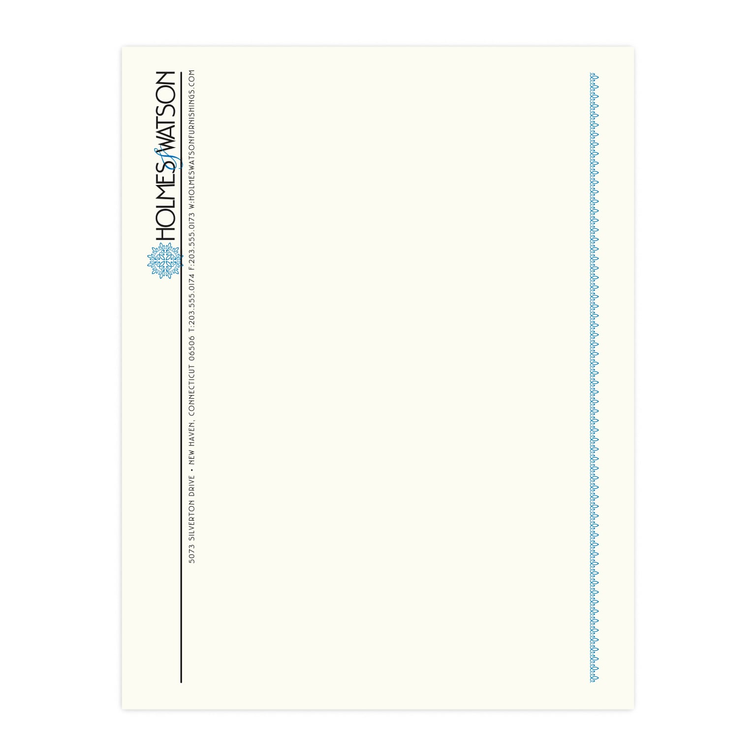 Custom 1 & 2 Color Letterhead, 8.5 x 11, CLASSIC CREST® Natural White 24# Stock, 2 Standard Inks, Flat Print