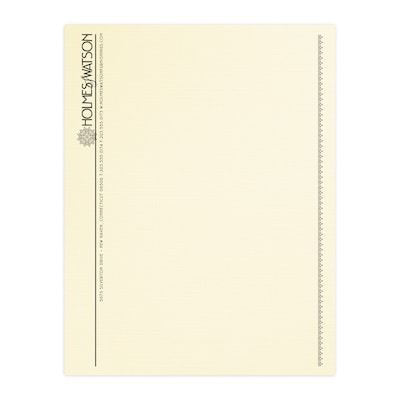 Custom 1 & 2 Color Letterhead, 8.5 x 11, CLASSIC® Linen Baronial Ivory 24# Stock, 1 Standard Ink,