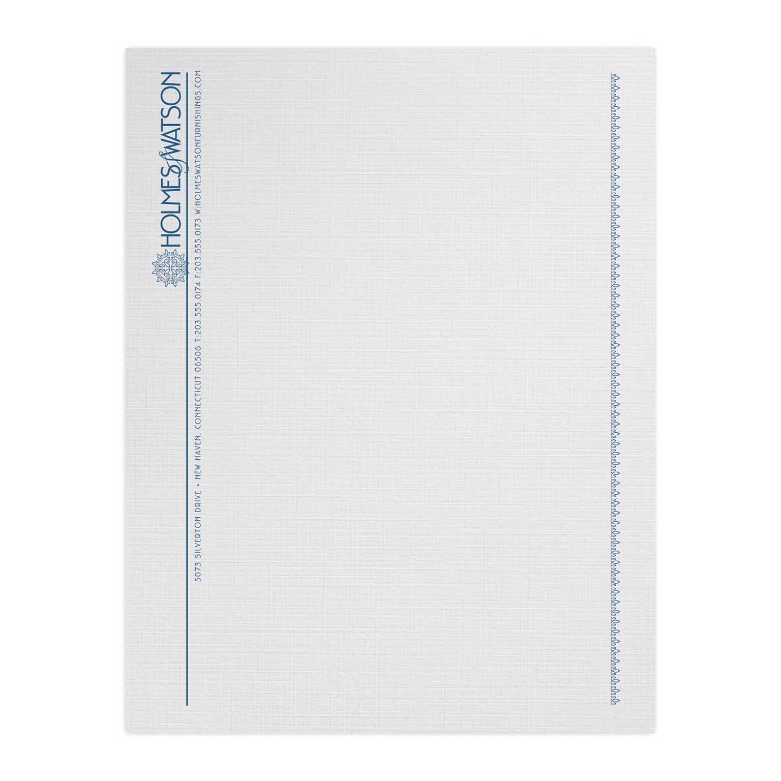 Custom 1 & 2 Color Letterhead, 8.5 x 11, CLASSIC® Linen Antique Gray 24# Stock, 1 Custom Ink, Flat Print