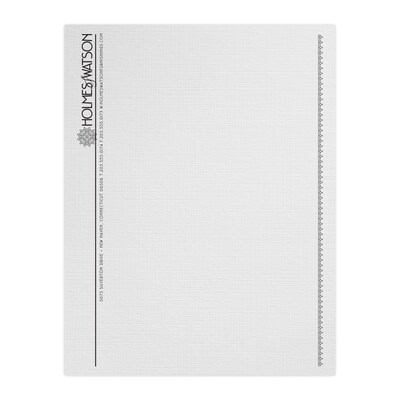 Custom 1 & 2 Color Letterhead, 8.5 x 11, CLASSIC® Linen Antique Gray 24# Stock, 1 Standard Ink, Fl