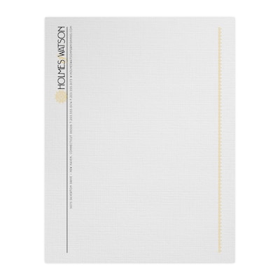 Custom 1 & 2 Color Letterhead, 8.5 x 11, CLASSIC® Linen Antique Gray 24# Stock, 1 Standard and 1 C
