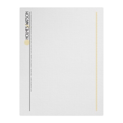 Custom 1 & 2 Color Letterhead, 8.5 x 11, CLASSIC® Linen Antique Gray 24# Stock, 1 Standard and 1 C