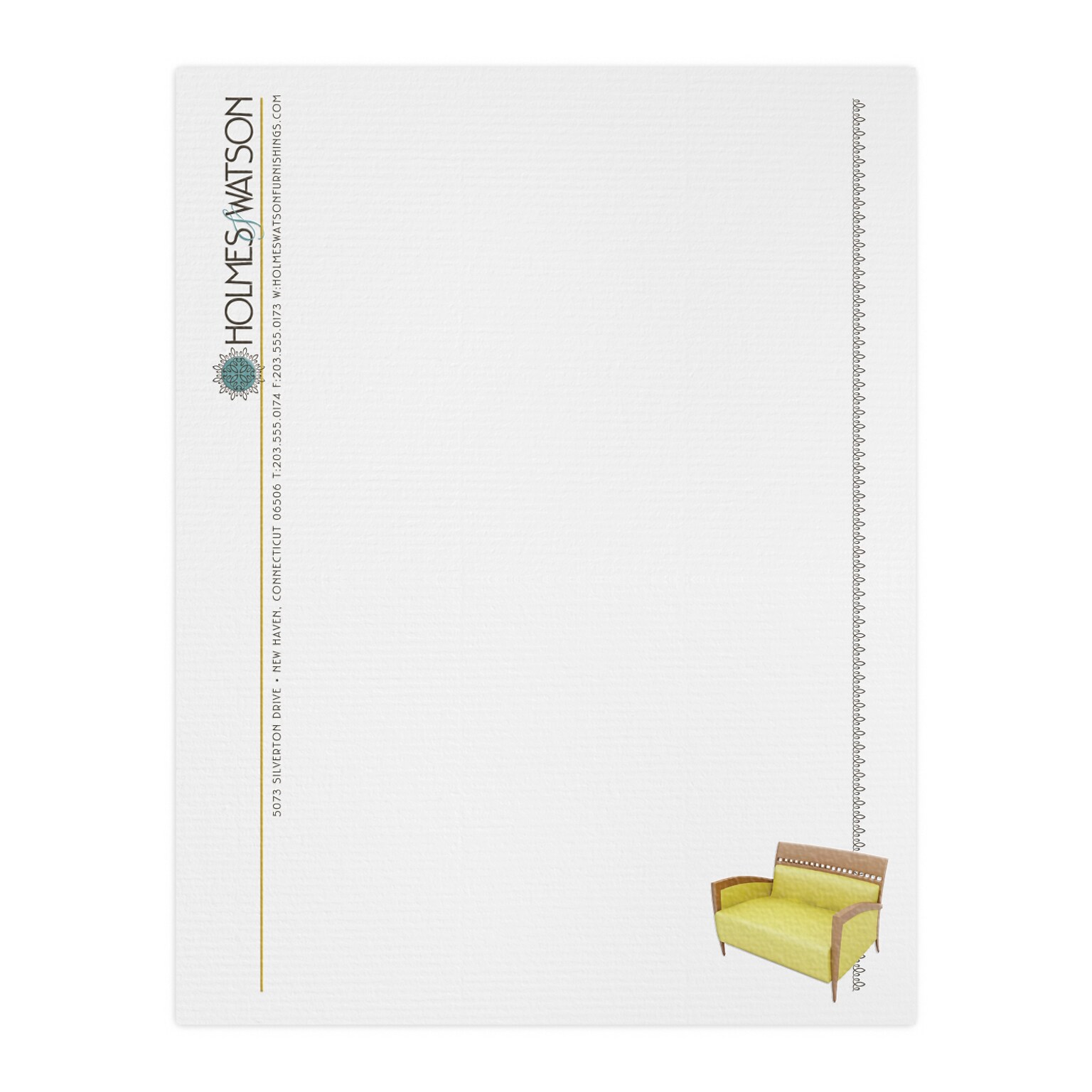 Custom Full Color Letterhead, 8.5 x 11, CLASSIC® Laid Antique Gray 24# Stock, Raised Print