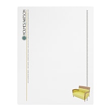 Custom Full Color Letterhead, 8.5 x 11, CLASSIC® Linen Solar White 24# Stock, Raised Print