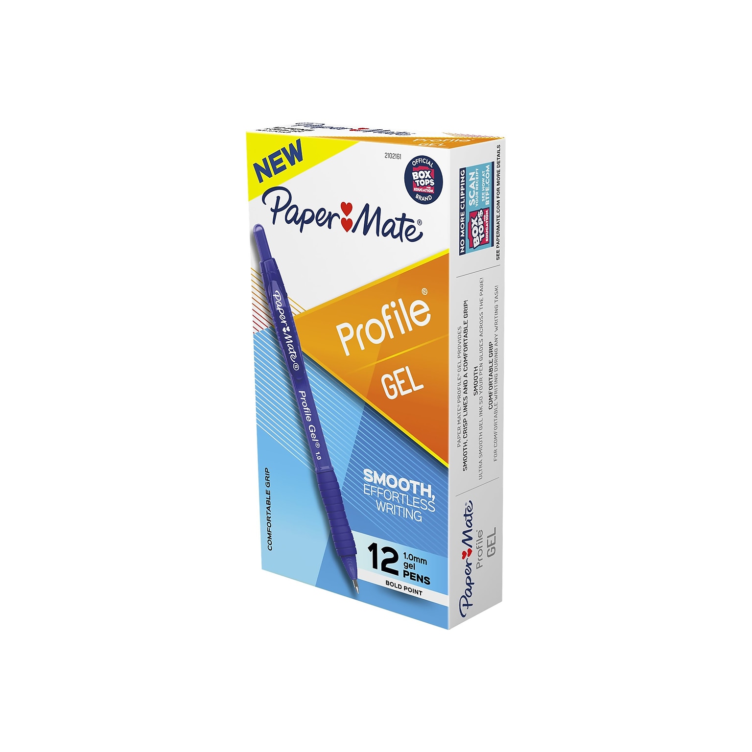 Paper Mate Profile Retractable Gel Pen, Bold Point, Blue Ink, Dozen (2102161)