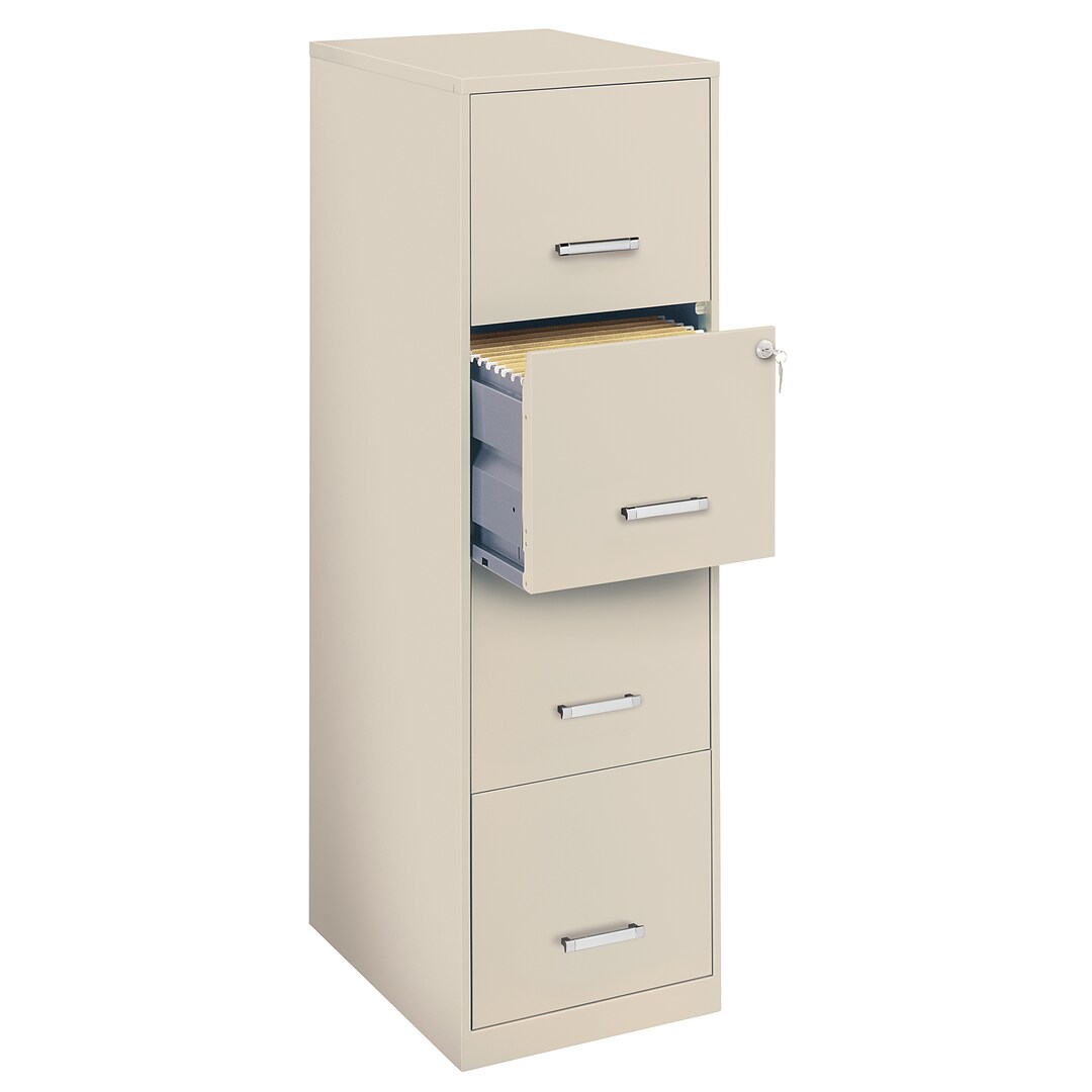 Quill Brand 4 Drawer Vertical File Cabinet Locking Letter Putty Beige 18 D 52147 Quill Com