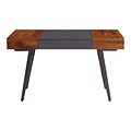 Techni Mobili Expandable 51 MDF Table Desk, Gray/Mahogany (RTA-1854-MAH)