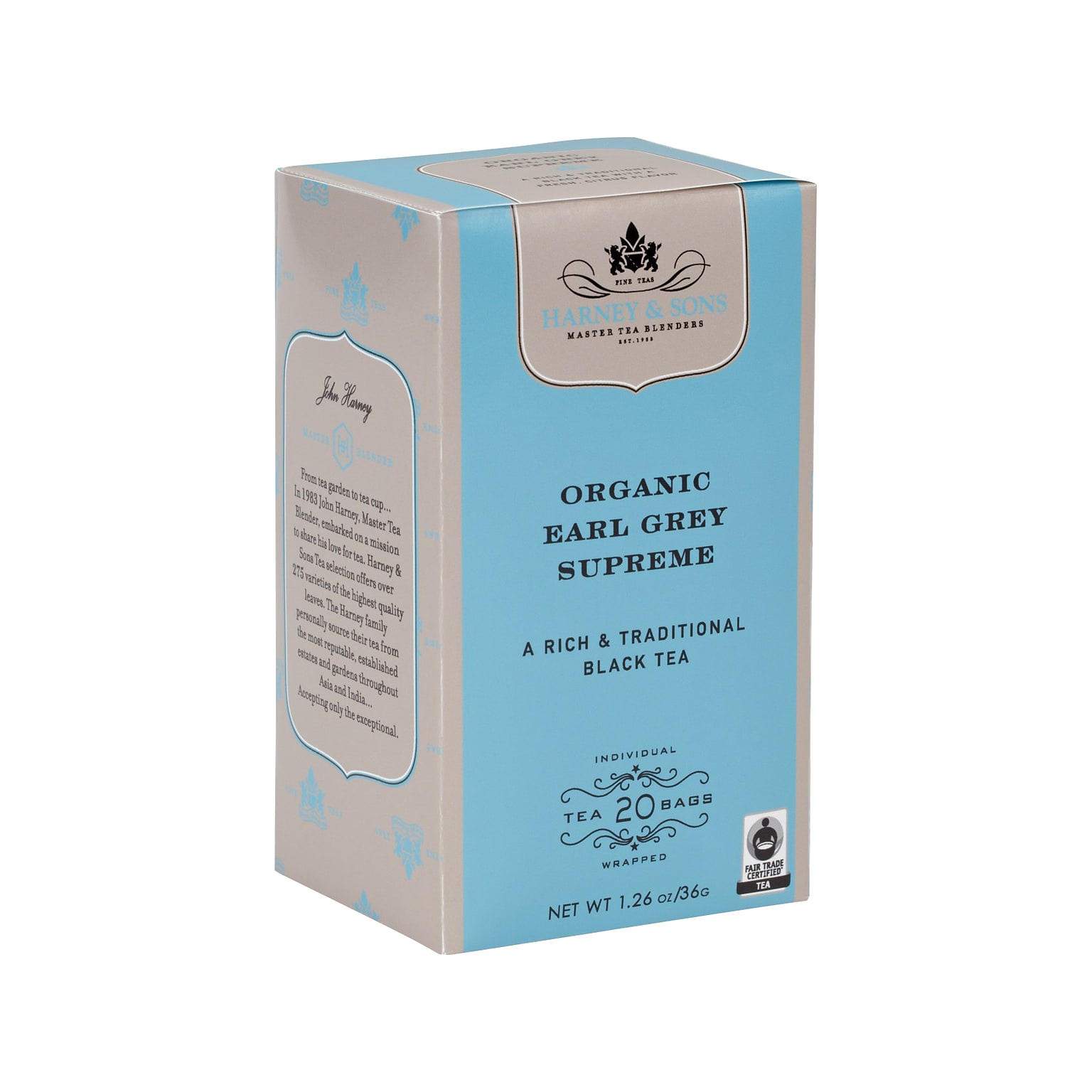 Harney & Sons Supreme Earl Grey Tea Bags, 20/Pack (30686)