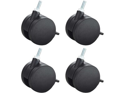 Safco AlphaBetter Carpet Caster, Black, 4/Pack (1210BL)