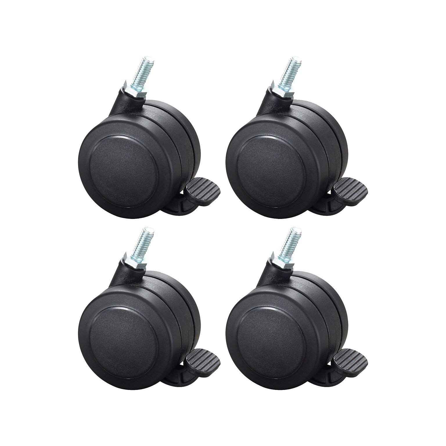 Safco AlphaBetter Hard Floor Caster, Black, 4/Pack (1211BL)