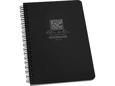 Rite in the Rain All-Weather Pocket Notebook, 4.88 x 7, Universal Ruled, 32 Sheets, Black (773)