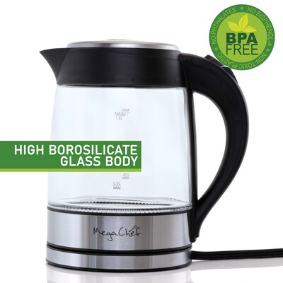 Better Chef 1.7 Liter Cordless Electric Glass And Stainless Steel