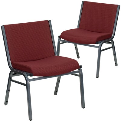 Belnick Hercules™ Series Big and Tall Extra Wide Fabric Stack Chair, Burgundy