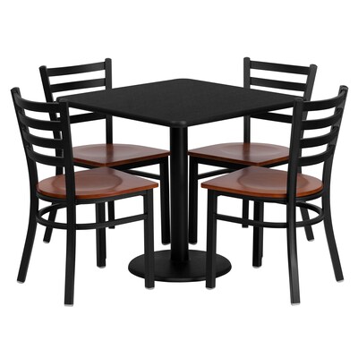 Flash Furniture Table Set, 30D x 30W, Black (MD-0003-GG)