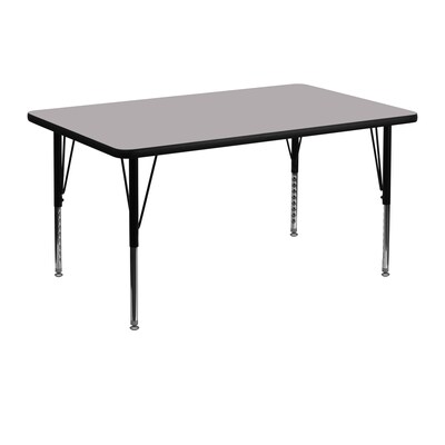 Flash Furniture Activity Table with Laminate Top and Height Adjustable Pre-School Leg, Grey