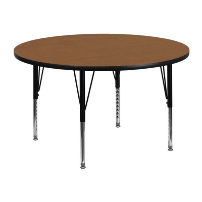 Belnick 16 1/8 - 25 1/8 H x 48 W x 48 D Steel Round Activity Table, Oak