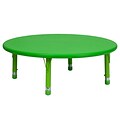 Flash Furniture 45 Plastic Round Height Adjustable Activity Table, Green