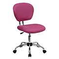 Flash Furniture Beverly Armless Ergonomic Mesh Swivel Mid-Back Padded Task Office Chair, Pink (H2376FPINK)