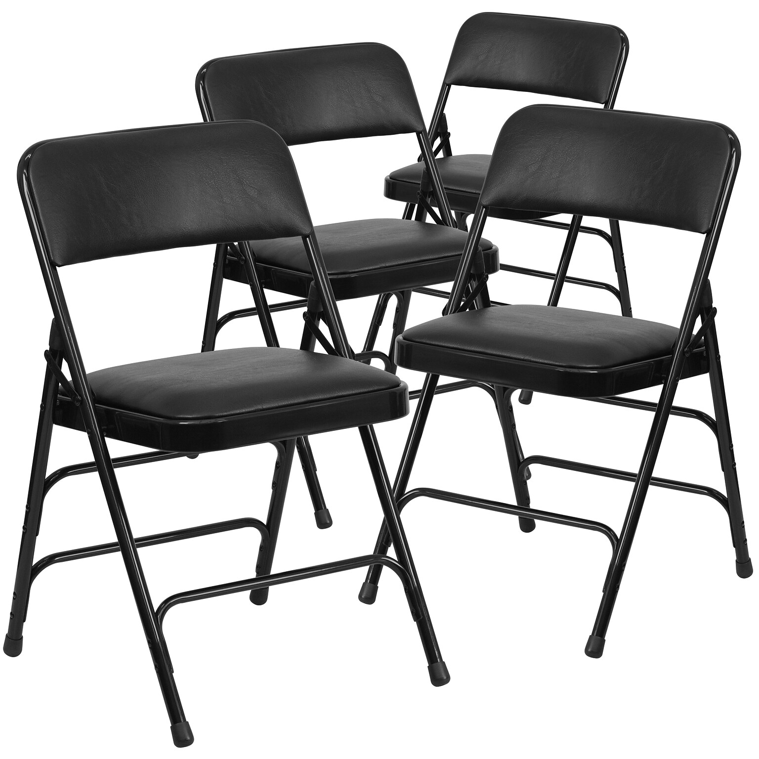 Flash Furniture HERCULES Vinyl Upholstered Reception Chair, Black, 4/Pack (HA-MC309AV-BK-GG)