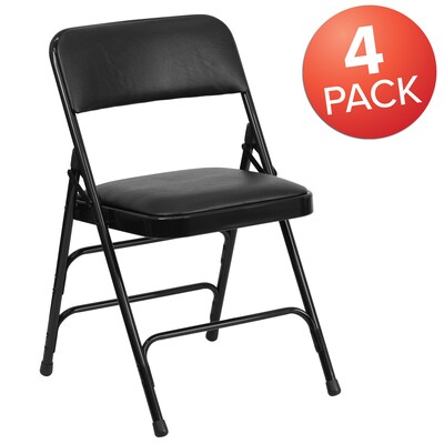 Flash Furniture HERCULES Vinyl Upholstered Reception Chair, Black, 4/Pack (HA-MC309AV-BK-GG)