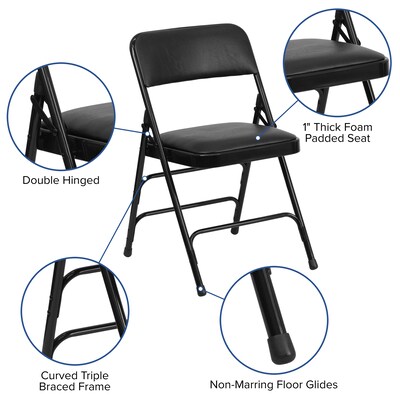 Flash Furniture HERCULES Vinyl Upholstered Reception Chair, Black, 4/Pack (HA-MC309AV-BK-GG)