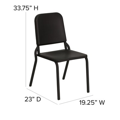 Flash Furniture HERCULES Series Plastic Stackable Melody Band/Music Chair, Black (HFMUSIC)