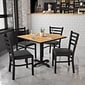 Flash Furniture 36" Square Natural Laminate Table Set With 4 Ladder Back Metal Chairs, Black (HDBF1015)