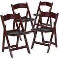 Flash Furniture HERCULES™ Vinyl Armless Folding Chair, Red Mahogany, 4/Pack